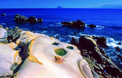台湾北部海岸风光，野柳海岸线