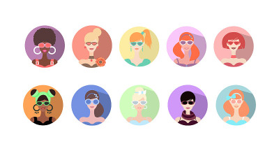 Girl avatar set.