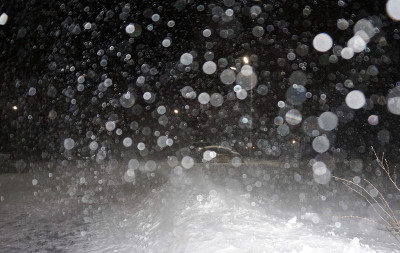 晚上下大雪