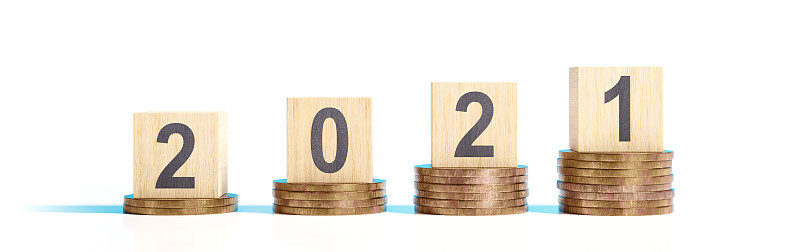 新年快乐。在2021年开始。三维演示