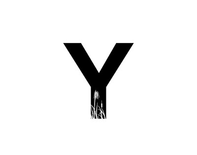 自然Y字母标志内草或芦苇。