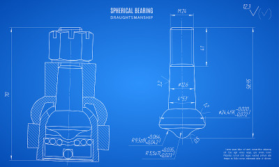 blueprint of spherical bearing, project technical 