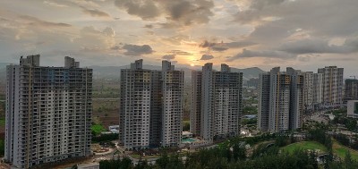 美丽的日落，浦那马哈拉施特拉邦