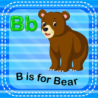 识字卡片上的字母B代表熊