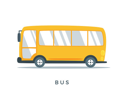 黄色校车。孤立的矢量图
