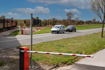 Saint-Valery-sur-Somme。乡下的平交道口。求和。皮卡第。Hauts-de-Fra