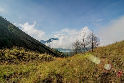 从巴图尔火山的顶部观看