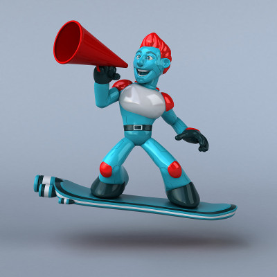 红色机器人- 3D插图