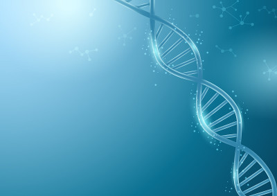 摘要具有发光dna背景，科学技术概念