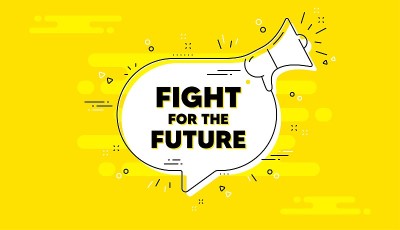 为未来的讯息而战。示威抗议报价。向量