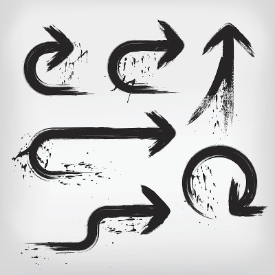 手绘画笔矢量垃圾箭头设置