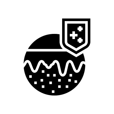 皮肤免疫防御字形图标矢量插图