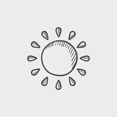 Sun sketch icon.