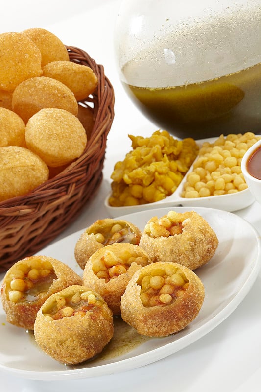 Panipuri, Golgappe，聊天食物，印度