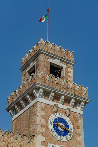 Tower at the entrace of the Arsenale of Venice, Ve