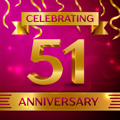 Fifty one Years Anniversary Celebration Design. Co