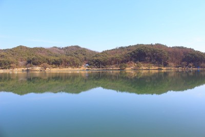 冬天的湖公园