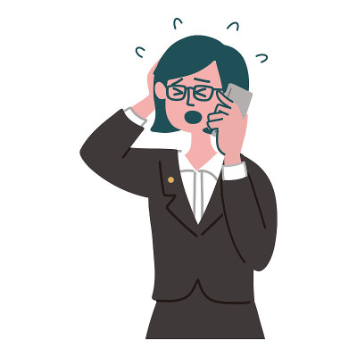 profession woman smartphone confused