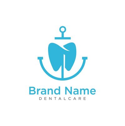 锚牙科牙齿牙医图标设计模板插图。Harbor Dental牙医Vector Stock。