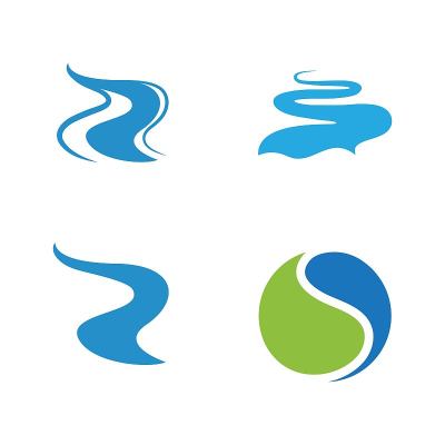 河流图标矢量插图设计