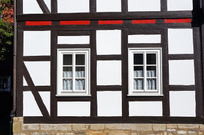 德国戈斯拉(Goslar)中世纪半木制房屋的墙壁。