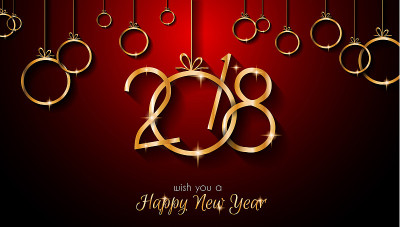 2018年新年快乐背景您的季节性传单