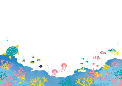 海底鱼类背景矢量图