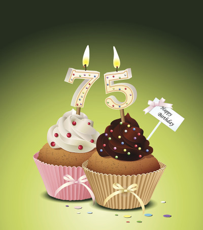 75号蜡烛生日蛋糕