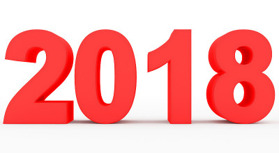 2018年红色3d数字孤立在白色上