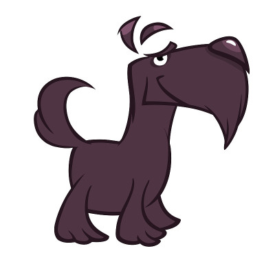 Happy scottish terrier dog cartoon illustration