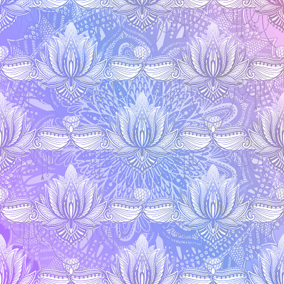 Art seamless pattern lotus flower mandala. Ethnic 