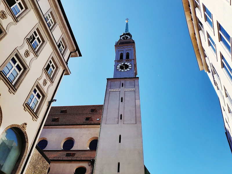 Tower of St. Peter's Church in Munich, Germany