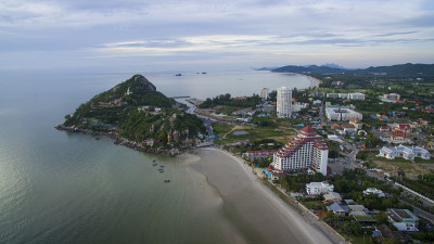 泰国南部khao takieb huahin prachuap khiri khan的鸟瞰图