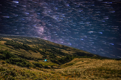 夜空中星星的轨迹