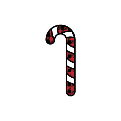Christmas candy pattern at Buffalo Plaid. Festive 