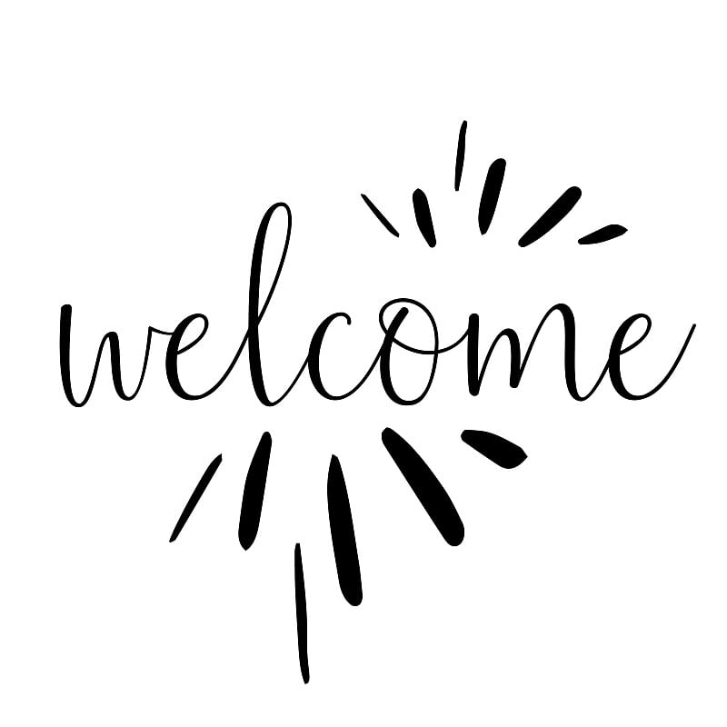 Lettering hello welcome wrote by brush. Hello welc