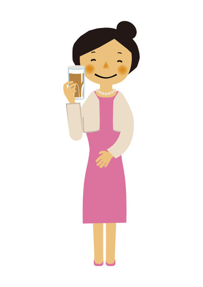 一个穿着正式衣服的女人的插图。