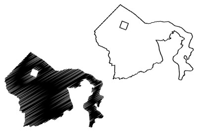 马卡蒂市(菲律宾共和国，大马尼拉，国家首都地区)地图矢量插图，草稿马卡蒂市地图