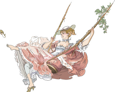 年轻女子穿着裙子在荡秋千