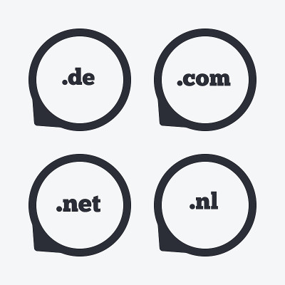 顶级域名的迹象。De, Com, Net和Nl。