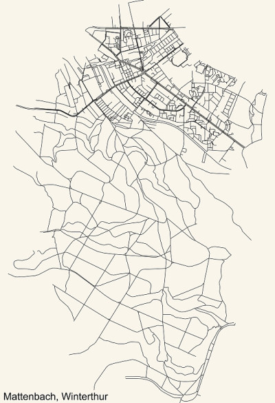 瑞士温特图尔Kreis 7 Mattenbach区街道地图