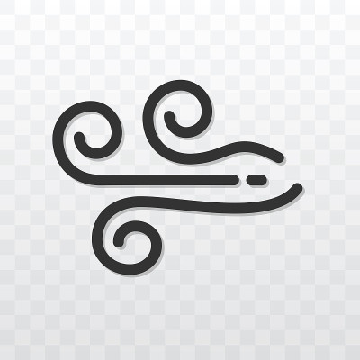 漩涡风吹图标矢量插图。