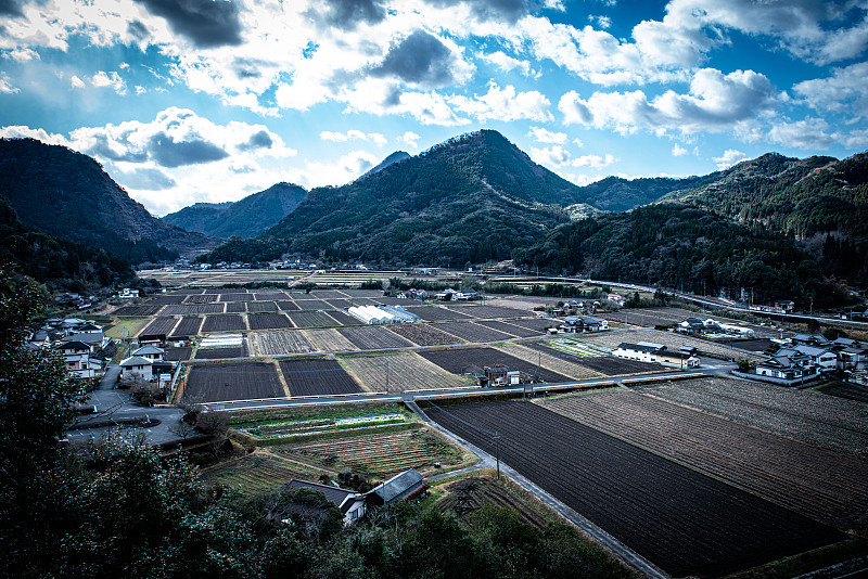 大分县八宫町的古腊坎风景