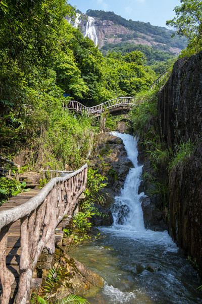 中国广州白水寨风景区的瀑布景观