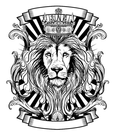 Lion's head blazon with crown