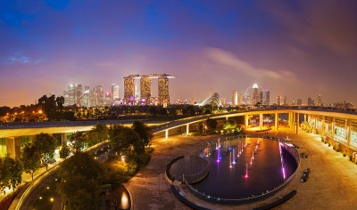 新加坡天际线全景图