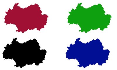 韩国光州的剪影地图