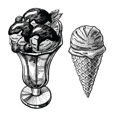 冰淇淋手绘插图集