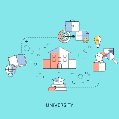 学院，大学，学院矢量插图
