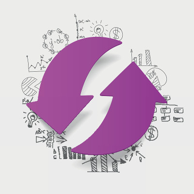 商业公式。箭头回收